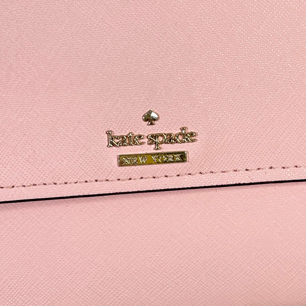 Kate Spade Pink Leather Snap Flap Continental Convertible Long Crossbody Wallet - Picture 3 of 9